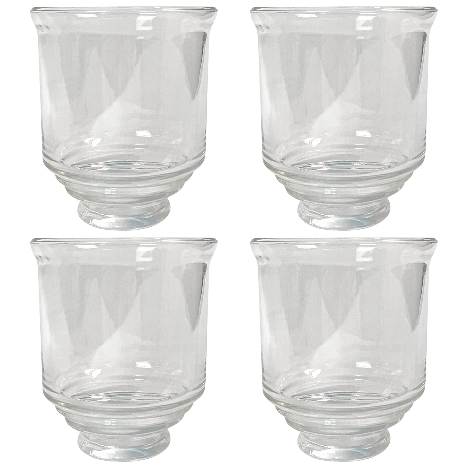 Photo 1 of HonoDing Ceiling Lamp Replacement Shade Set of 4, Glass Ceiling Fan Light Covers, Clear Glass Lamp Shade for Ceilings Fan Light Chandelier Wall Sconce, Easy to Install