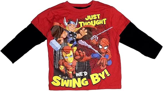 Toddler superhero long sleeve shirts Clearance