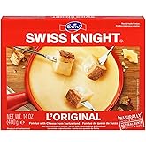 Swiss Knight Cheese Fondue L’Originale, 14 oz | Authentic Swiss Cheese Fondue | Non-GMO | Naturally Lactose & Gluten Free | Product of Switzerland
