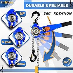 FITHOIST Lever Chain Hoist 3300LBS Capacity 10FT