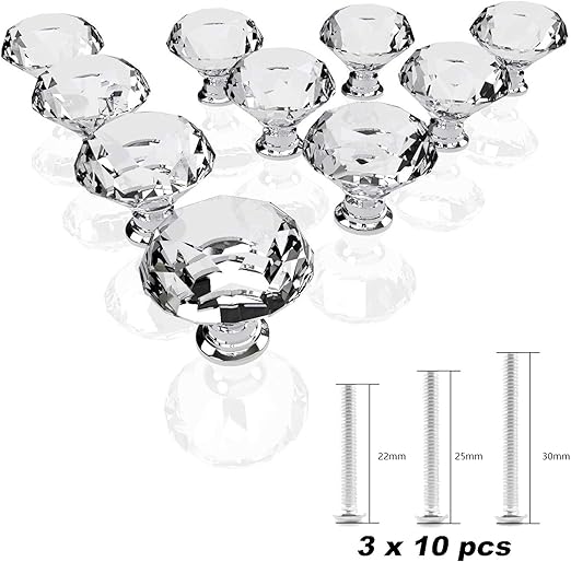 Amazon Com Aioink 10 Pack Drawer Knobs Diamond Crystal Glass