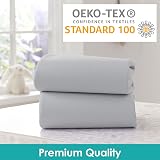 Clair de Lune 2 Pack Fitted Cotton Cot Bed Sheets 70x140 Grey view 2