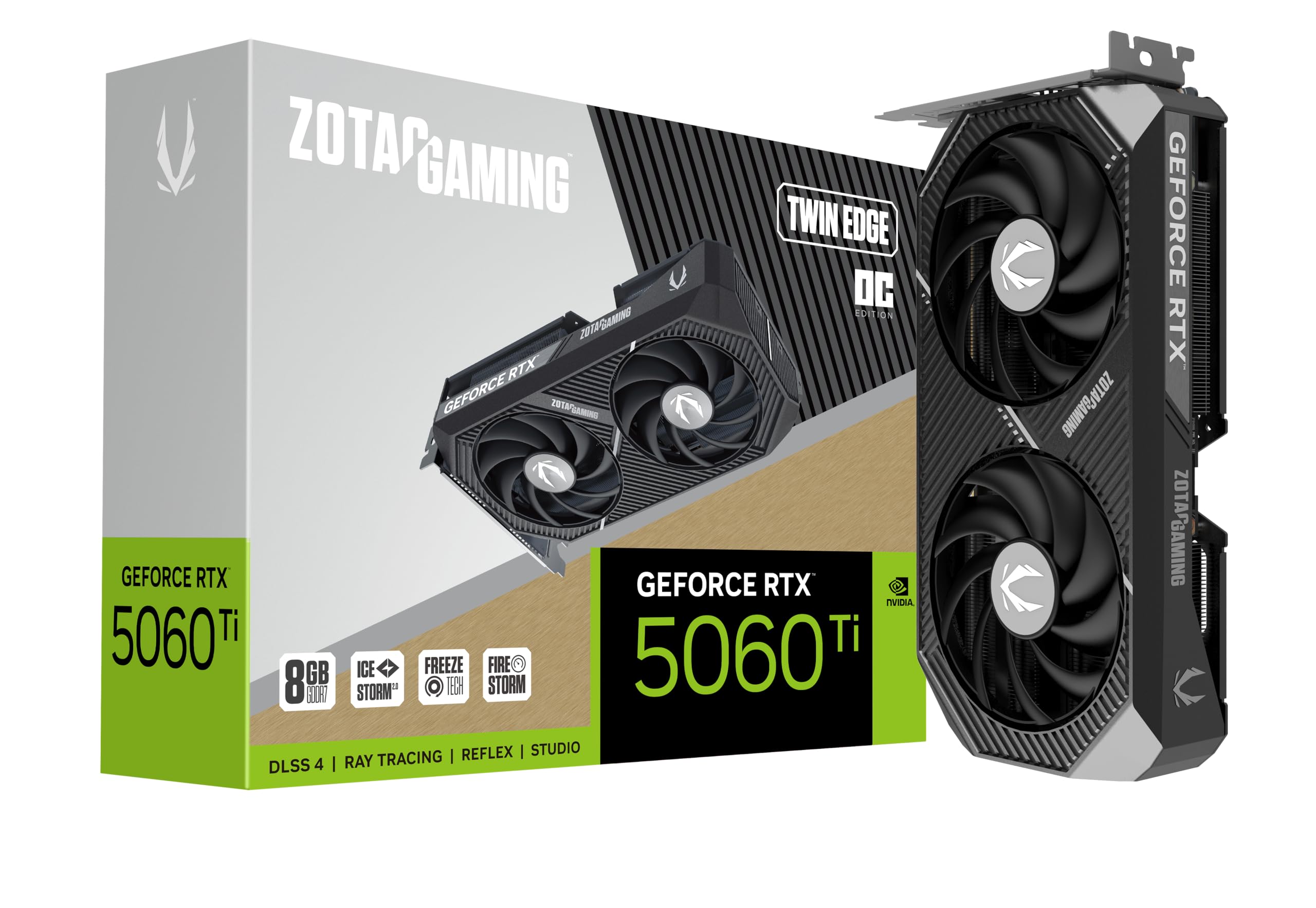 ZOTAC Gaming GeForce RTX 5060 Ti 8GB Twin Edge OC DLSS 4 8GB GDDR7 128-bit 28 Gbps PCIE 5.0 Gaming Graphics Card