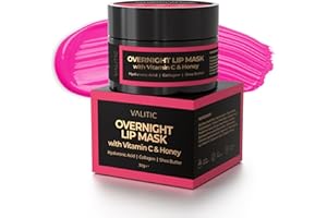 Valitic Overnight Lip Sleeping Mask Butter - Lip Balm Moisture for Dry Chapped Lips - Hydrating Lip Treatment with Honey, Vitamin C, Hyaluronic Acid and Collagen – 30g, 1oz