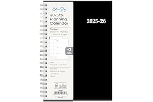 Blue Sky 2025-2026 Weekly and Monthly Academic Year Planner Calendar, July 2025 - June 2026, 5" x 8", Flexible Cover, Wirebound, Laminated Tabs, Enterprise (Enterprise 2025-2026, 5" x 8")