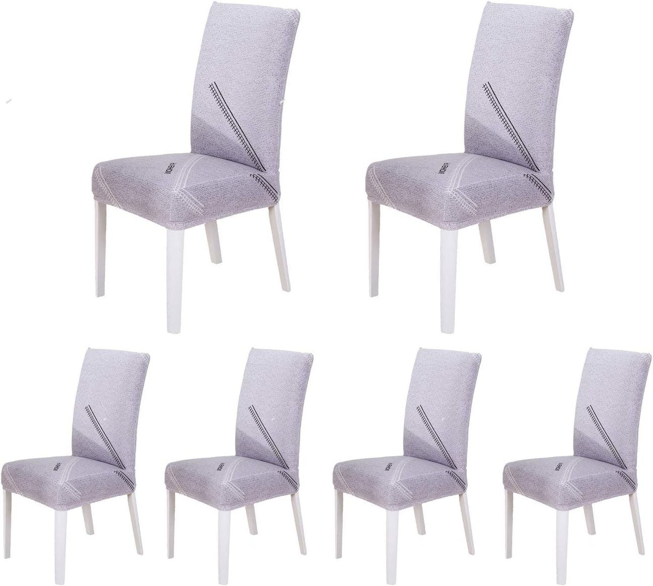 SoulFeel Set of 6 Stretch Chair Covers for Dining Room, Removable Fitted Seat Slipcovers Protector (Simplicity Fashion)
