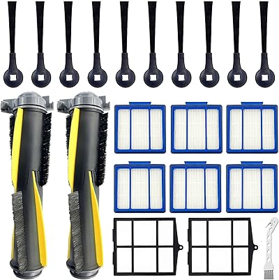 Tivcroxs Zubehör-Set für Shark IQ RV1001AE RV1000 RV1001 AV970 AV993 RV912S AV1002AE UR1000SR QR1000SB UR1005AE AV1102ARUS Roboter-Staubsauger, 100000000 Seitenbürsten, 2 Stück Vorfilter