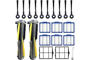 Tivcroxs Accessories Kit for Shark IQ RV1001AE, Shark AV911S EZ, AV1010AE RV1000 RV1001 AV970 AV993 AV1002AE UR1000SR UR1005AE Robot Vacuum Cleaner,2 Main Brush,6 Filters,10 Side Brushes,2 Pre Filter