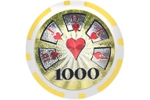 Brybelly Hi-Roller Poker Chip Heavyweight 14-gram Clay Composite – Pack of 50