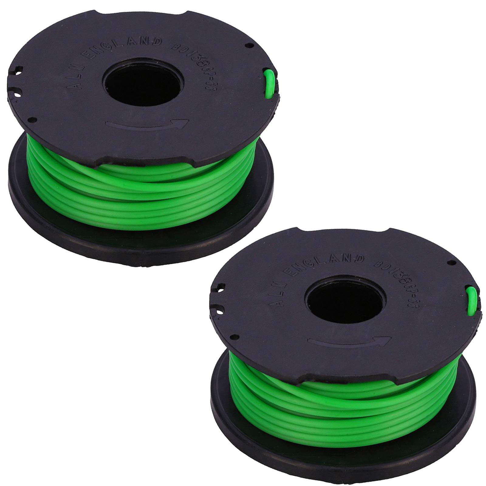 SPARES2GO Spool & Line Refill for Black + Decker GL7033 GL8033 GL9035 STB3620L Grass Strimmer Trimmer (Pack of 2)