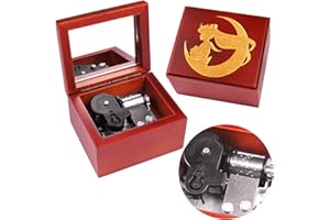Sinzyo Music Box Carved Wood Wind Up Musical Box Gift for Christmas,Birthday,Valentine's Day(Red Box,Tune: Moonlight Densetsu)