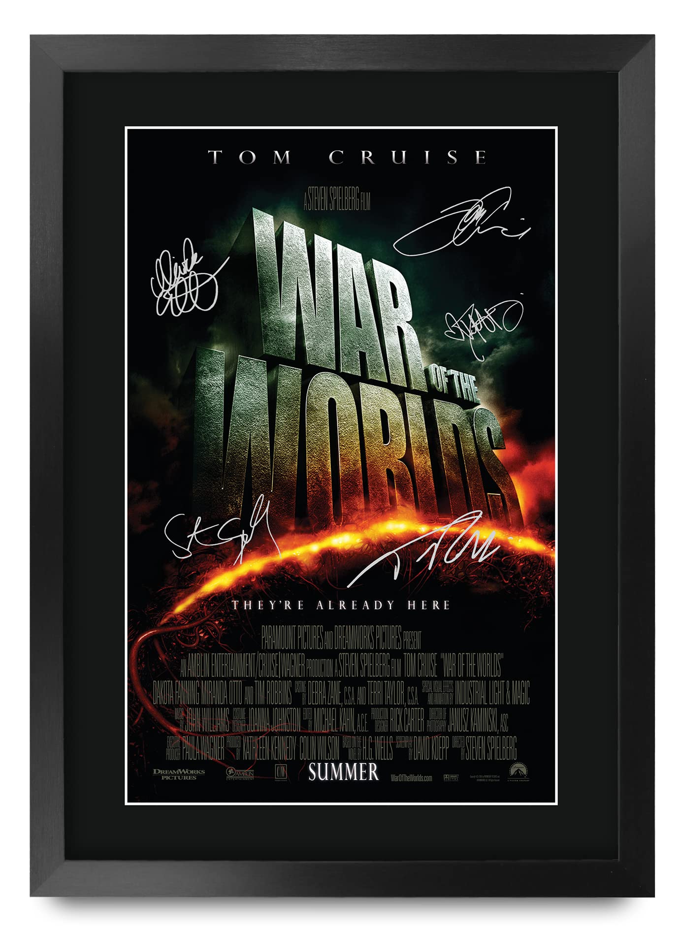 HWC Trading FR A3 War of the Worlds Tom Cruise Gifts Printed Poster Signed Autograph Picture for Movie Memorabilia Fans - A3 Framed