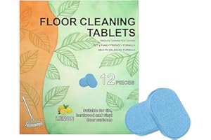 Floor Cleaning Tablets | 12 Pieces Fervescent Floor Cleaner Tablets | Robot Mop Cleaning Solution | Lemon Scent Effervescent 