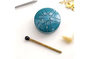 HYOIIO Buddha Stones Mini Steel Tongue Drum Mini Handpan Drum, 6 Note Worry Free Drum, Worry-Free Drum, Handpan Drum