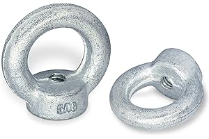 JIT FASTENER 5/16"-18 Lifting Eye Nuts, Drop Forged Galvanized Threaded Fastener, UNC Standard Ring Shape Lifting Eye Nut, 4 Packs