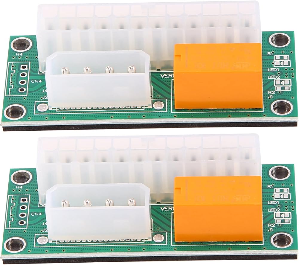 Kopinma 2x Dual PSU Adapter Synchronous Double Power Supply Board ATX 24 Pin to