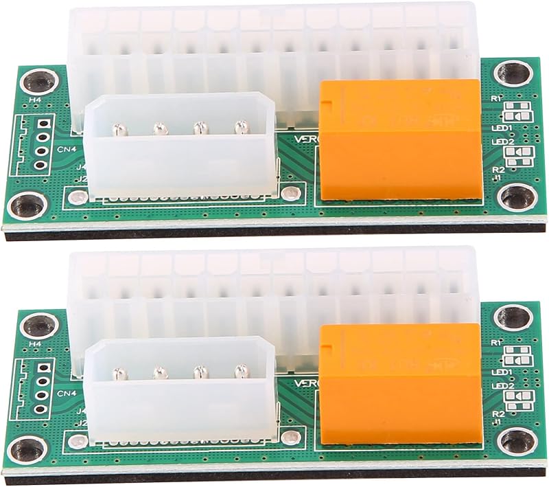 Kopinma 2x Dual PSU Adapter Synchronous Double Power Supply Board ATX 24 Pin to