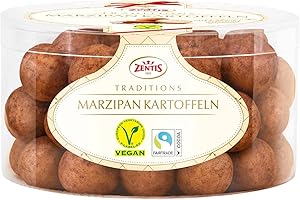 Zentis Marzipan Eggs/ Kartoffeln /Potatoes 500g/17.6oz Made in Germany with Christmas Bell Fork and Special Delivery Gift Felt Tag, see second picture!!