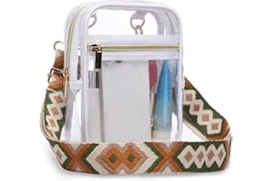 Bunnychill Clear Bag Stadium Approved, Women Clear Crossbody Purse Bag, Clear Stadium Bags for Sporting Events, Concerts