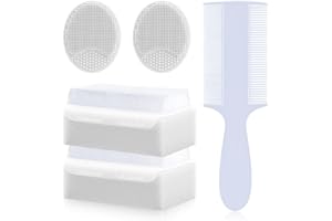 PAKENYESHA Cradle Cap Brush for Babies, 5Pcs Cradle Cap Treatment Set with Soft Bristle Brushes Silicone Scrubber Long Comb for Newborn Bathing Essentials Baby Brush and Comb Set (White)