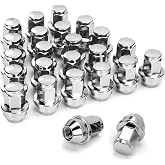 dynofit 24pcs 14x1.5 OEM/Stock Lug Nuts for 2015-2026 Expedition/F-150, M14-1.5 One-Piece Design Factory Chrome Wheel Lugnuts for Lincoln 2015-2026 Navigator, 21mm Hex Anti-Rusting Updated