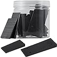 ZZJMCH 24 Pack Black Multi Purpose Furniture Plastic Shims for Leveling Extreme Weight Capacity Wedges Easy to Snap Cut-to-fit Size Leveler for Toilet Shims, Doors, Windows, Sheds, Table