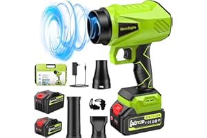 LATRCM Leaf Blower Cordless with Battery and Charger 1000,000 RPM Handheld Lightweight Patio Cleaning Blower Set Extended Nozzle Design Blowing Leaves and Dust Car Dryer (Green)