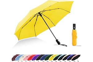Windproof Travel Umbrella Automatic Folding Umbrellas for Rain Hand Held Outdoor Umbrella Sturdy Fiberglass Frame Compact Umb
