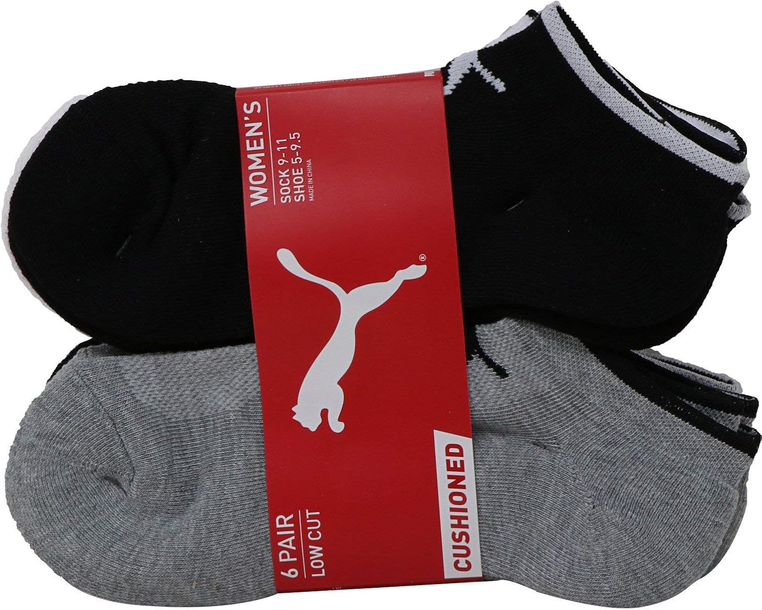 Puma Women's Non-Terry Runner Sock 6-Pack, White, 9-11 at  Women’s Clothing store