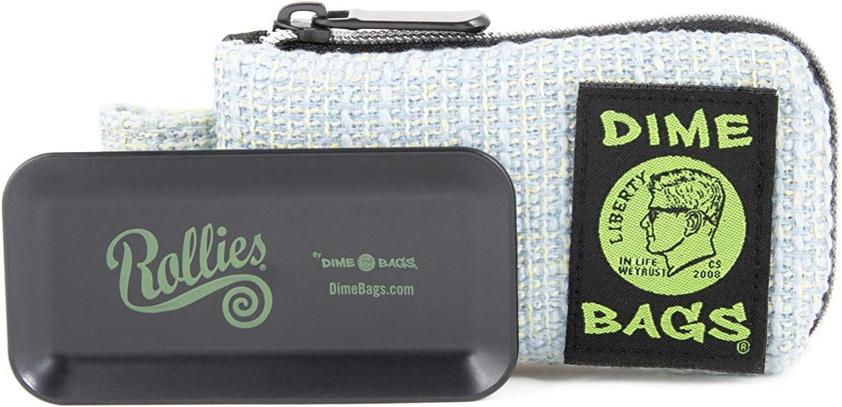 Dime Bags Rollies All-In-One Padded Pouch - Padded Bag w/Rolling Tray & Smell Proof Pocket