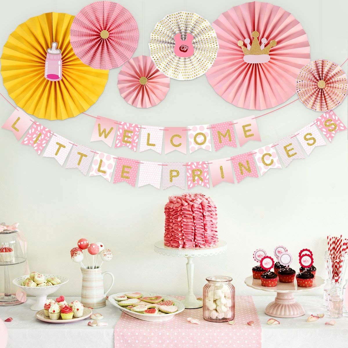 Unomor Baby Shower Decorations Welcome Little Princess Banner