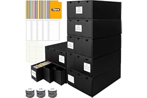 QLOUNI Trading Card Storage Box, Includes 21-600 CT Boxes & Card Dividers, + Trading Card Organizer for Collectible Card Games, for TCG, MTG, PTCG, Baseball Cards, with Labels & Tapes
