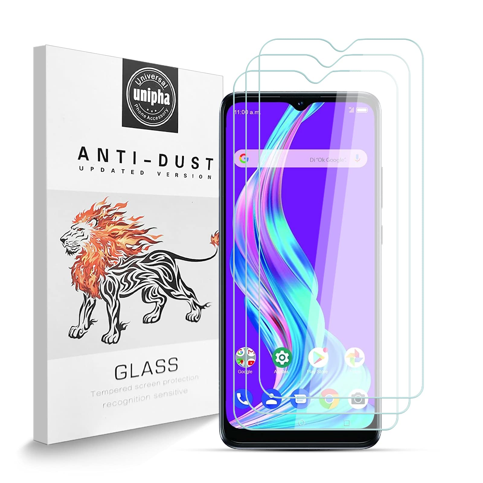 Zidwzidwei Screen Protector for ZTE Blade A51, 9H Hardness Tempered Glass, Anti-Scratch, Easy Installation, Shatterproof Screen Protector for ZTE Blade A51 [Pack of 3]