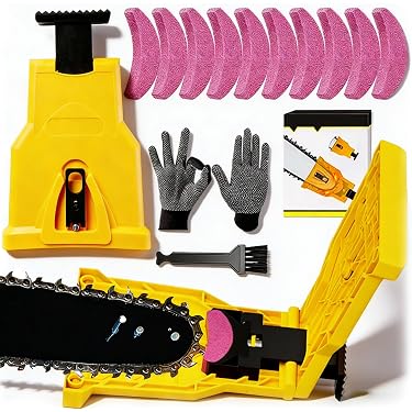 thumbnail image 2 of Portable 2-In-1 Chainsaw Blade Sharpener – 1 & 2 Hole Guide, Yellow, High Quality 2 of 6