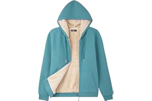 Bumeex Women's Fleece Lined Zip Up Hoodie Jacket Cozy Warm Sweatshirt Coat(No Pilling,No Fade for Long-Lasting Wear)
