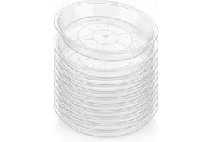 15PCS 5 Inch Plant Saucer, ​Clear Plastic Water Catcher Tray, for Under Pots Drainage, Indoor Potted Plants, ​Sturdy and Reus