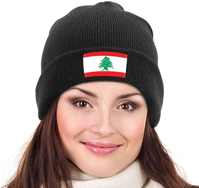 KLDCJUOP Unisex Lebanon Flag Knitted Cap Warm and Comfortable Knitted