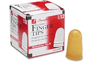 SWI54032 Swingline 54032 Rubber Finger Tips, Medium, 11/16-Inch Diameter, 12/BX, Amber