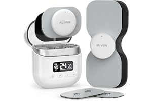 AUVON Wireless 24 Modes TENS Unit Muscle Stimulator for Pain Relief, Smart Rechargeable TENS Machine with Dual Size 6 TENS Pads for Physical Therapy, Pocket-Size TENS Device for Shoulder & Back Pain