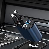 69W Fast Charging USB C Car Charger, 4-in-1 Retractable Phone Charger for iPhone 17, Travel Essentials, Gifts for Women Men, Car Accessories for Women Men, for iPhone 17 16 15 14 13, Galaxy, Pixel