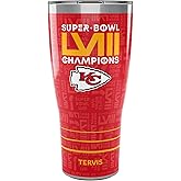Tervis Traveler NFL Kansas City Chiefs - Super Bowl 58 LVIII Champions Triple Insulated Tumbler Travel Cup Keeps Drinks Cold & Hot, 30oz, Stainless Steel