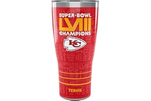 Tervis Traveler NFL Kansas City Chiefs - Super Bowl 58 LVIII Champions Triple Walled Insulated Tumbler Travel Cup Keeps Drinks Cold & Hot, 30oz, Stainless Steel
