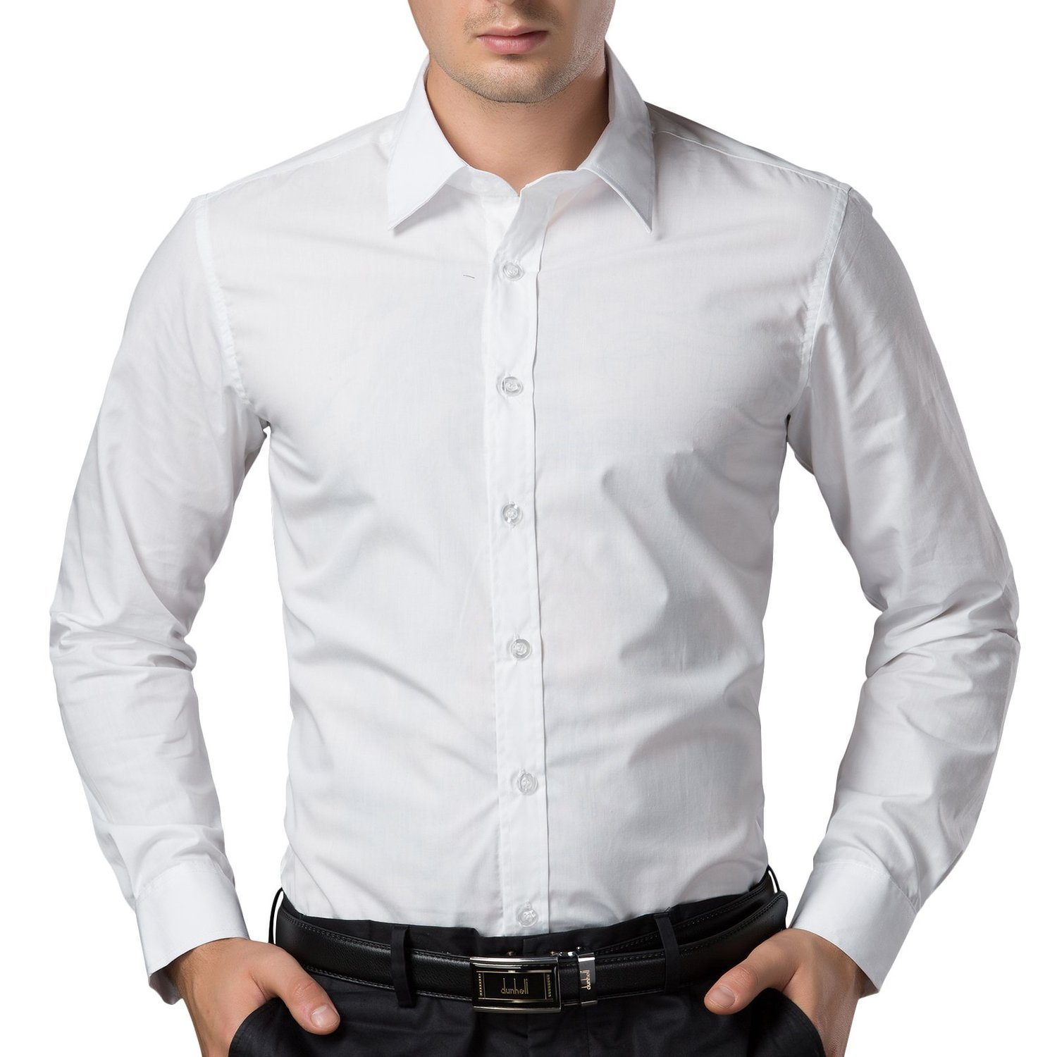 being fab men's solid 100% cotton regular fit casual white shirt