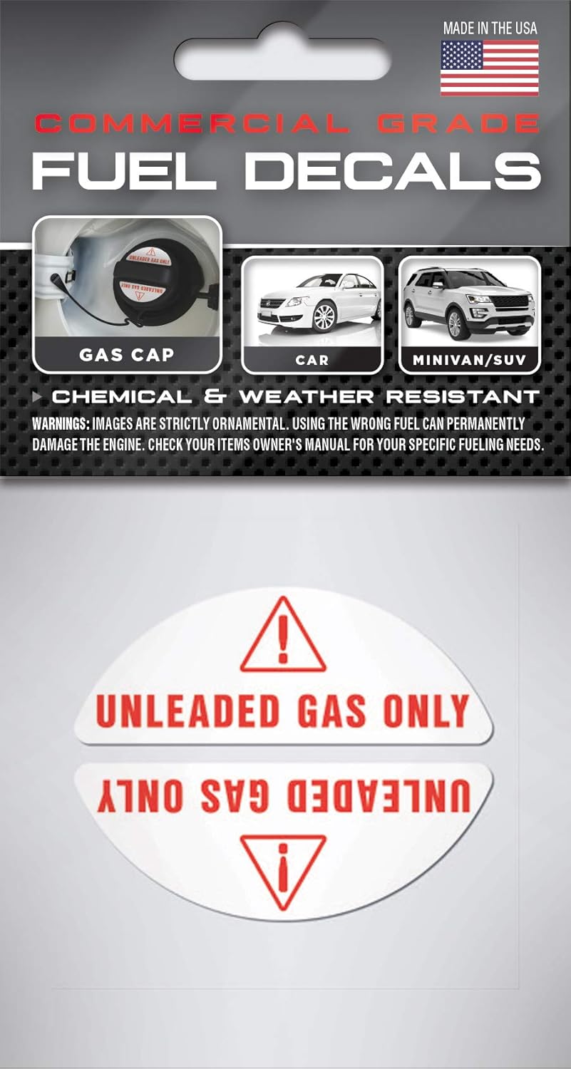 Unleaded Fuel Stickers and Decals for GasCaps Super