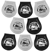 SmoothNovelty 8 Count Golf Ball Towel, Pocket Cleaner Washer, 4.1x3.7 Inch | Portable Pouch Golfing Accessories, Silver and Black