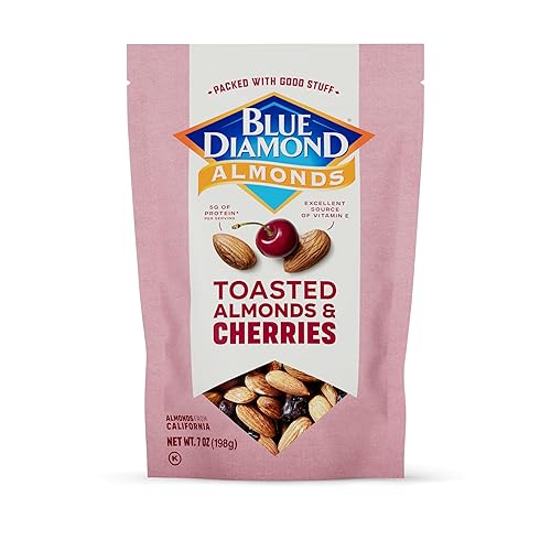 Blue Diamond Almonds, Toasted Almonds and Dried Cherries Make For Sweet, Tart, and Healthy Snacking with 5g of Protein, 7 Ounce (Pack of 1)
