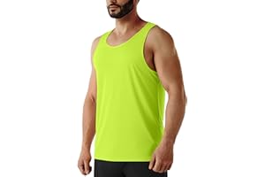 URBEST Men's Neon Workout Sleeveless Shirts Quick Dry Swim Beach Muscle Gym Running Athletic Tank Top