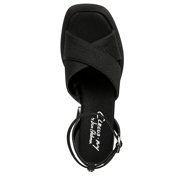 CIRCUS NY BY SAM EDELMAN WOMEN’S ISADORA HEELED SANDAL, BLACK SATIN, 8.5