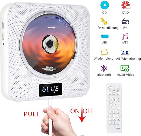 Dvd Cd Bluetooth Player Cd Player Tragbar An Der Wand Amazon De Elektronik