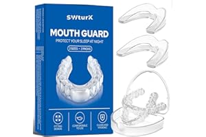SWturK Mouth Guard for Clenching Teeth at Night, Mouth Guard for Grinding Teeth at Night, Comfortable & Reusable Adult Teeth Grinding Mouthguards for Sleeping, Includes 2pcs & 1 Travel Case